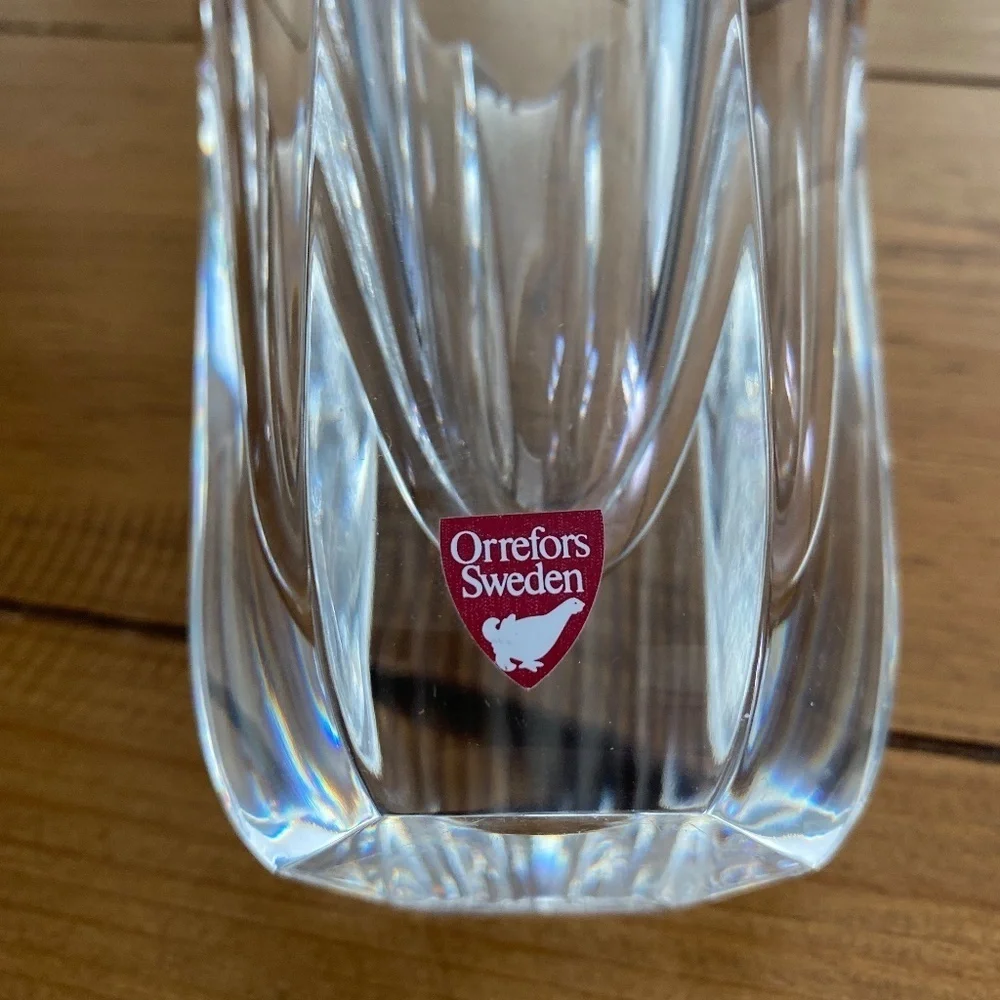 Vintage Crystal Vase by Orrefors Sweden